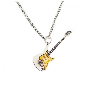 Electric guitar rock punk Rock rapper singers style jazz dance necklace for unisex retro niche design hip hop handsome men pendant choker neck Chain